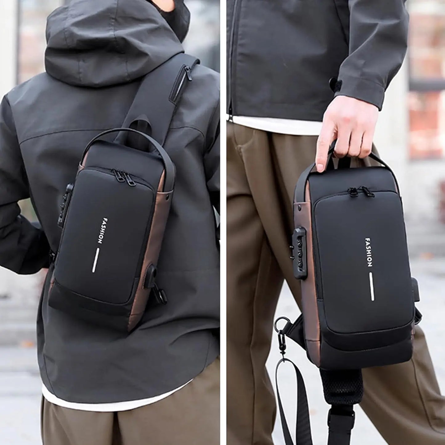 BANDOLERA BOLSO ANTIRROBO IMPERMEABLE CON USB