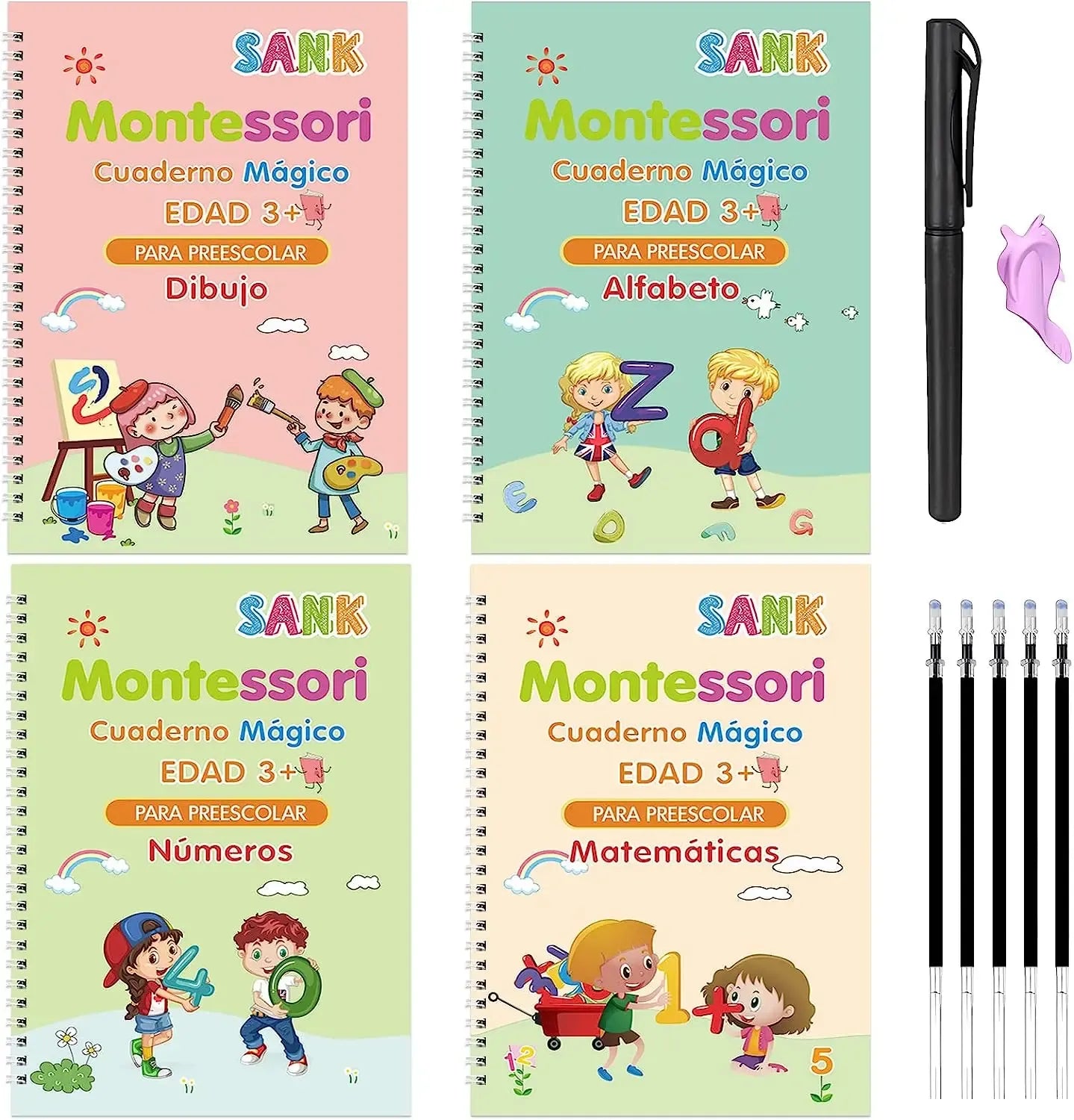 SET DE 4 LIBROS MAGICOS CALIGRAFIA